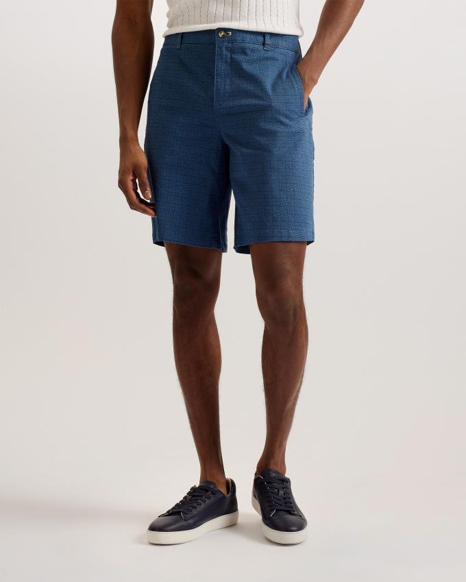 Short Ted Baker Regular Fit Geometric Bleu Marine Homme | ZOO-00045283